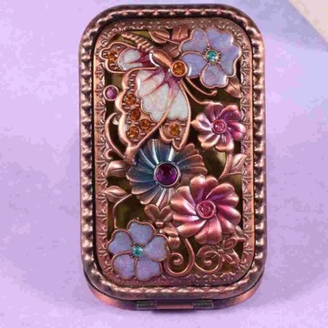 Металлическая женская сумочка в стиле ретро с карманным зеркалом