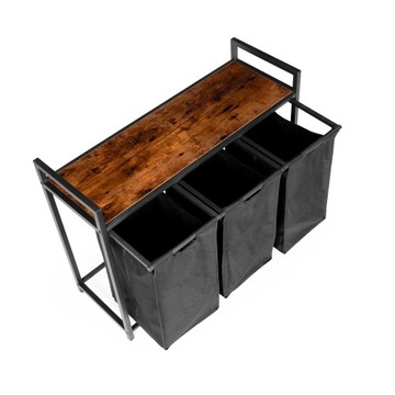 Корзина для сортировки белья, 3 корзины, стальная полка, чердачная конструкция.