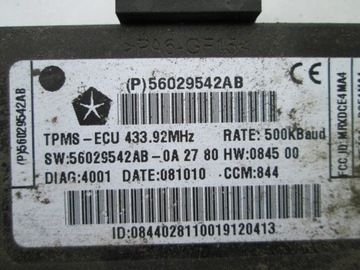 DODGE CHARGER 2014 MODUL P56029542AB TLAKU KOL