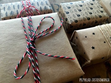 ZESTAW DO PAKOWANIA EKO papier sznurek świąteczny