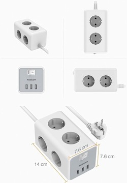 ЗАЩИТНАЯ ПОЛОСКА С 6 РАЗЪЕМАМИ! + 3 USB-ПОРТА КАЧЕСТВЕННО!