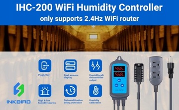 INKBIRD REGULATOR STEROWNIK WILGOTNOŚCI Wi-Fi obsługuje nawilżacz osuszacz