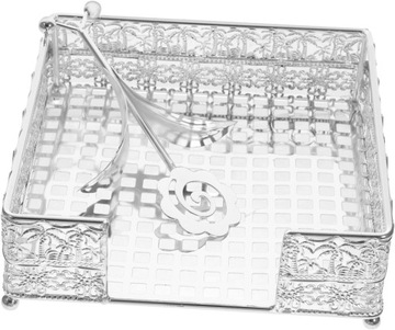 Dekoracja Domowa 2 Szt Posrebrzany Uchwyt Serwetki ?elazko W Stylu