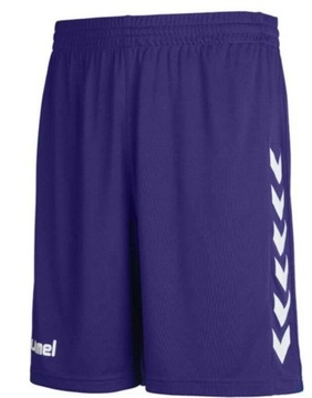 SPORTOWE SPODENKI FIOLETOWE WZÓR LOGO HUMMEL 116-128