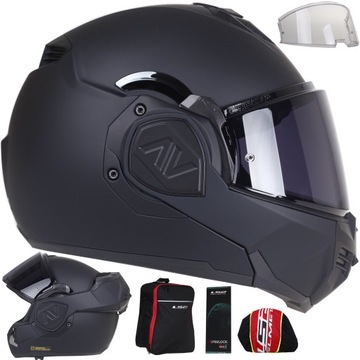 KASK MOTOCYKLOWY LS2 FF906 SZCZĘKOWY matowy r.M NOIR PINLOCK
