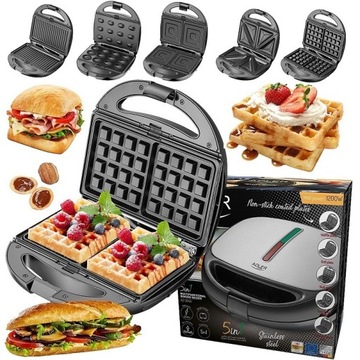 OPIEKACZ WIELOFUNKCYJNY 5w1 GOFRY ORZESZKI GRILL TOSTY AD3040