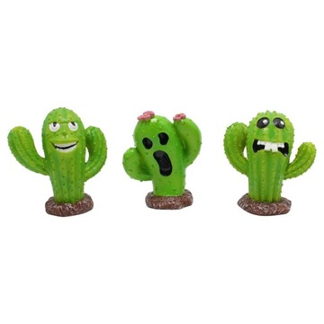 3 sztuki miniaturowe figurki kaktusów żywiczne dekoracje na Halloween śmies