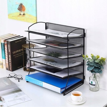 Металлическая полка для хранения, 6-слойный органайзер для документов