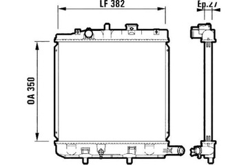 CHLADIČ MOTORU MAZDA DEMIO 1.3 08.98-07.03