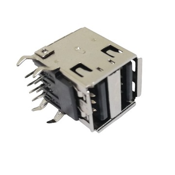 Gniazdo 2x USB A do druku podwójne czarne