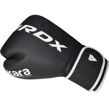 Rękawice do boksu sparingowe RDX F6MW Czarne Białe Rękawice treningowe 12oz