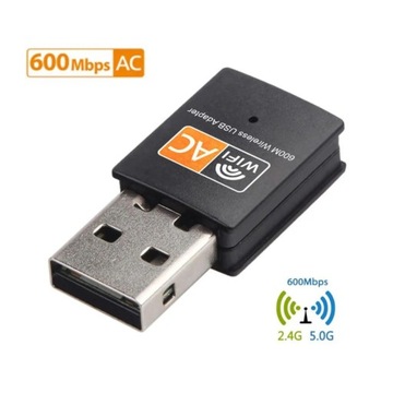 ДВУХДИАПАЗОННЫЙ WIFI USB-АДАПТЕР 2.4G-5G 600 МБ/С БЫСТРЫЙ ИНТЕРНЕТ ДЛЯ КОМПЬЮТЕРА