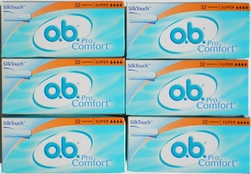 O.B. tampony OB Pro Comfort SUPER 6 x 32 sztuki