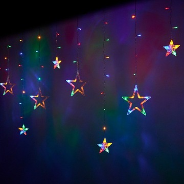 Светодиодные шторы-звезды 2,5м 138LED многоцветные