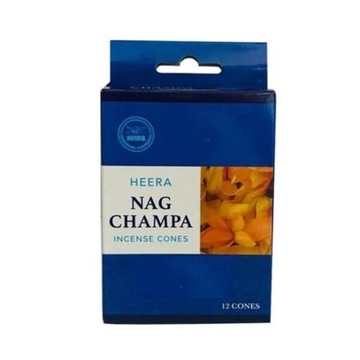 KADZIDEŁKA PŁYNĄCE STOŻKOWE 12SZT HEERA NAG CHAMPA