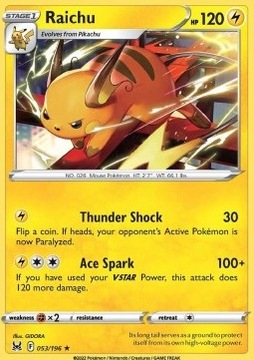 Karty Pokemon (LOR 053) Raichu