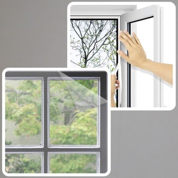 ОКОННАЯ МОСКИТНАЯ СЕТКА НАБОР ИЗ 2 ШТ. + ЗАЛИПКА