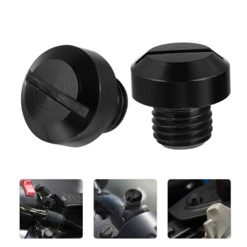 2 ШТ. ЧЕРНЫХ АЛЮМИНИЕВЫХ ЗАГЛУШЕК И ВИНТОВ ДЛЯ ОТВЕРСТИЙ В ЗЕРКАЛАХ МОТОЦИКЛОВ