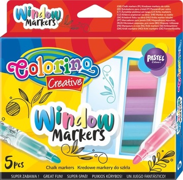 Markery kredowe do szkła Colorino Creative 5 kol.