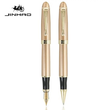 2PCS/Lot JINHAO X450 Metal Fountain Pen Luxury Iraurita Gold Clip 0.5MM