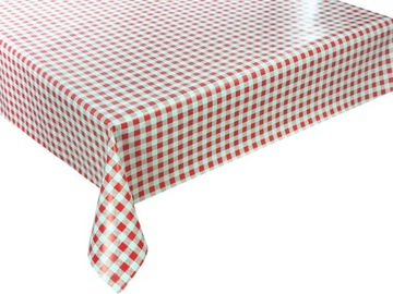 Cerata na Wymiar Obrus Ceratowy Kratka Czerwona 500x140 cm