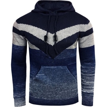 Sweter Męski Kangurka Bluza Cieniowany Ombre