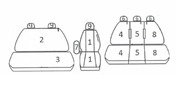 Чехлы PEUGEOT EXPERT 3 2016- 6 человек Бригадовка