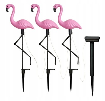 LAMPA SOLARNA OGRODOWA LAMPKA DO OGRODU FLAMING LED ZESTAW x3 WBIJANA ZD50K