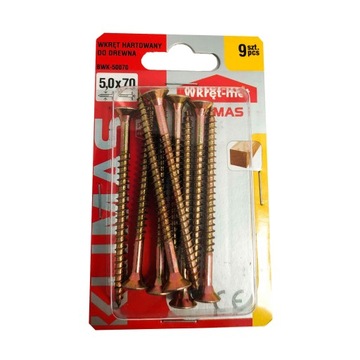 WKRĘTY DO MEBLI DREWNA WKRĘT MET 5,0x80 mm 7 szt