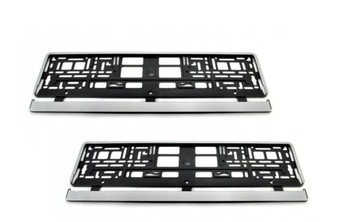 Ramka tablic rejestracyjnych srebrna ramką 2szt.