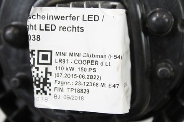 HALOGEN LED DRL PRAVÝ PŘEDNÍ NÁRAZNÍKU MINI F54 LCI