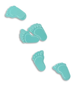 Konfetti stópki na baby shower niebieskie chłopiec