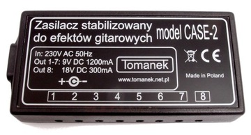 БЛОК ПИТАНИЯ TOMANEK 8 ЭФФЕКТОВ 9 В постоянного тока 18 В постоянного тока CASE-2