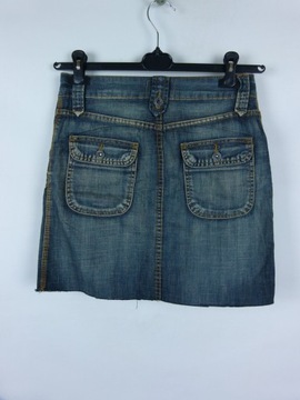 H&M LOGG dżinsowa spódnica mini jeans surowo cięta / 34