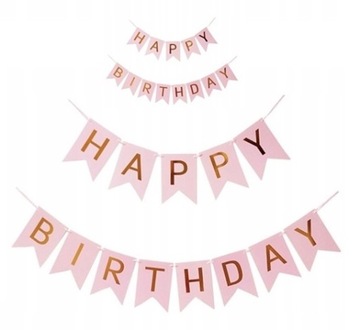 BANER GIRLANDA DEKORACJA URODZINY HAPPY BIRTHDAY