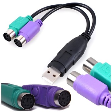 Адаптер PS/2 к USB, старая мышь, клавиатура, WIN 10, 8, старый разъем PS2