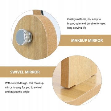 1шт Зеркало Настольное Бамбуковое Зеркало