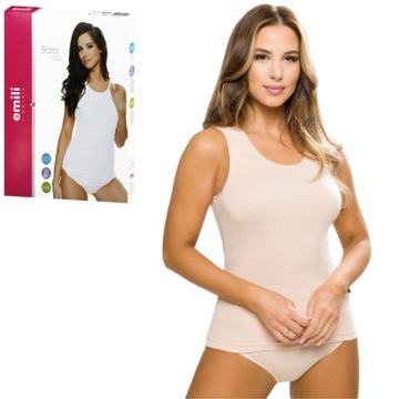 EMILI koszulka szer.ram. bawełna SARA beż 3XL