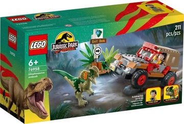 KLOCKI LEGO JURASSIC WORLD 76958 ZASADZKA NA DILOFOZAURA