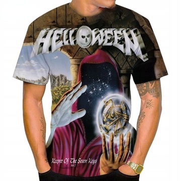 Nowa męska koszulka z nadrukiem 3D Helloween