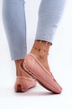 МОДНЫЕ ЖЕНСКИЕ МОКАСИНЫ ЗАМШЕВЫЕ, СВЕТЛО-РОЗОВЫЕ 38