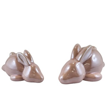 КРОЛИК БОЛЬШОЙ ЛЕЖАЩИЙ ЖЕМЧУЖНО-РОЗОВЫЙ 10Х16Х8 СМ