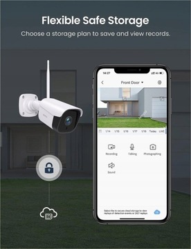 НАРУЖНАЯ КАМЕРА, МОНИТОРИНГ, ВРАЩАЮЩАЯСЯ WIFI 1080P ВОДОНЕПРОНИЦАЕМАЯ БЕЛАЯ