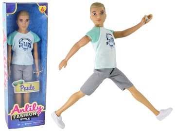 LALKA CHŁOPAK KOSZULKA BLOND WŁOSY, LEANTOYS