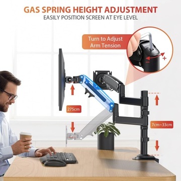 Держатель монитора для двух мониторов до 32 дюймов до 12 кг VESA 75х75 100х100