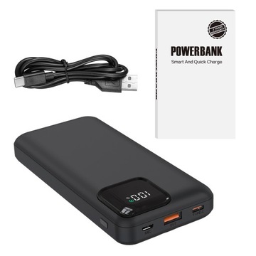 POWERBANK 10000MAH СИЛЬНЫЙ POWER BANK С КАБЕЛЕМ БЫСТРОЕ ЗАРЯДНОЕ УСТРОЙСТВО 22,5 Вт