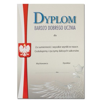 DYPLOM BARDZO DOBREGO UCZNIA A4 złocenie