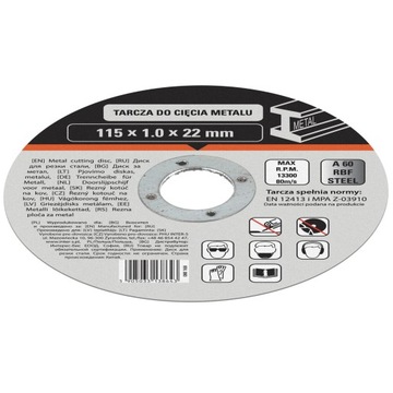 TARCZA DO CIĘCIA METALU 115x1.0mm MOTIVE, 080 168, NIE PRZEGRZEWA MATERIAŁU
