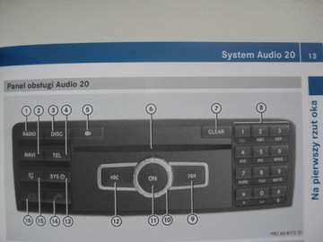Руководство пользователя магнитолы Mercedes Audio 20 на польском языке