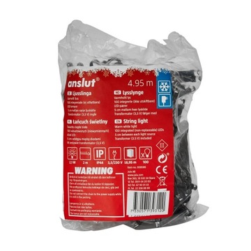 EKVIP LAMPKI CHOINKOWE LED 5M CIEPŁY BIAŁY